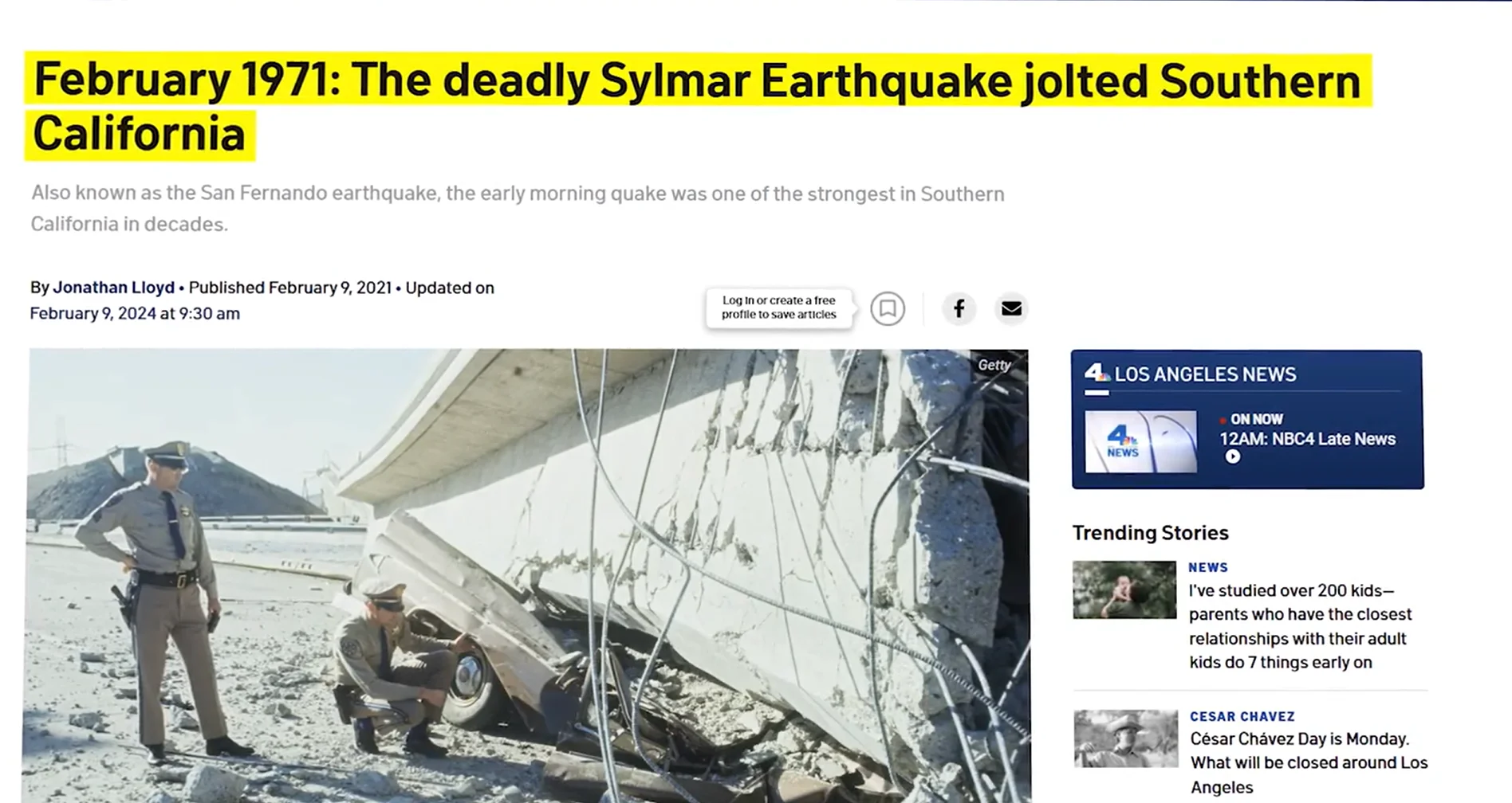 Sylmar Earthquake 1971